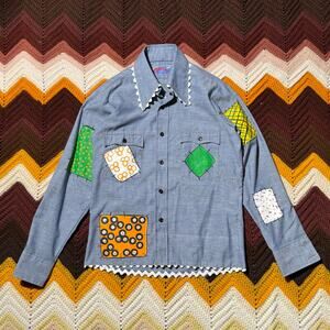 1970s Wrangler Chambray Hand Painted Shirt
